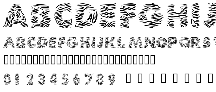 101! Zebra Print font